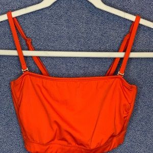 Bandeau with straps red bathing suite top